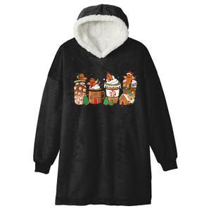 Gingerbread Cookie Christmas Coffee Cups Latte Drink Outfit Hooded Wearable Blanket