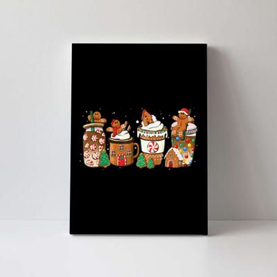 Gingerbread Cookie Christmas Coffee Cups Latte Drink Outfit Canvas