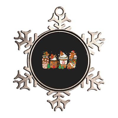 Gingerbread Cookie Christmas Coffee Cups Latte Drink Outfit Metallic Star Ornament