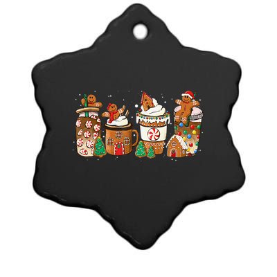 Gingerbread Cookie Christmas Coffee Cups Latte Drink Outfit Ceramic Star Ornament