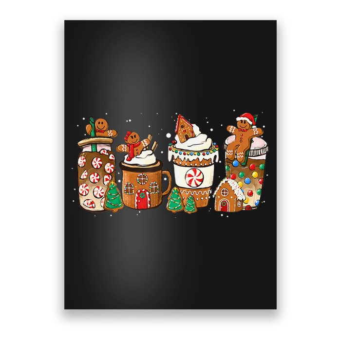 Gingerbread Cookie Christmas Coffee Cups Latte Drink Outfit Poster