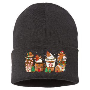 Gingerbread Cookie Christmas Coffee Cups Latte Drink Outfit Sustainable Knit Beanie