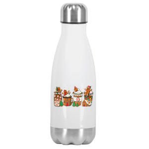 Gingerbread Cookie Christmas Coffee Cups Latte Drink Outfit Stainless Steel Insulated Water Bottle