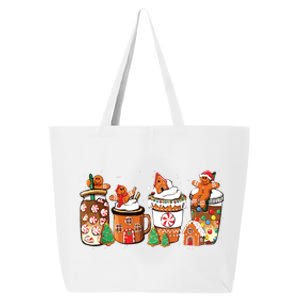 Gingerbread Cookie Christmas Coffee Cups Latte Drink Outfit 25L Jumbo Tote