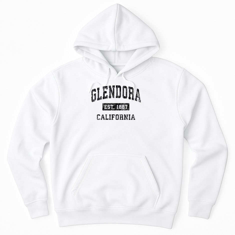 Glendora California CA Vintage Established Sports Hoodie