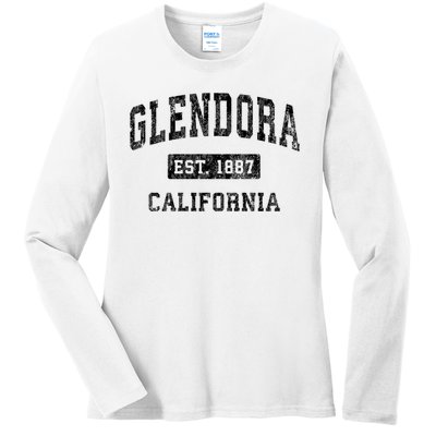 Glendora California CA Vintage Established Sports Ladies Long Sleeve Shirt