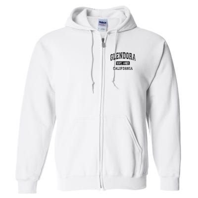 Glendora California CA Vintage Established Sports Full Zip Hoodie