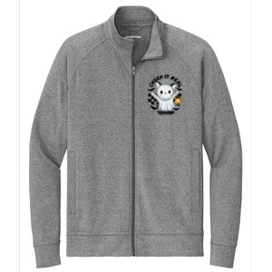 Ghost Cat Creep It Real Skateboarding Ghost Retro Halloween Gift Stretch Full-Zip Cadet Jacket