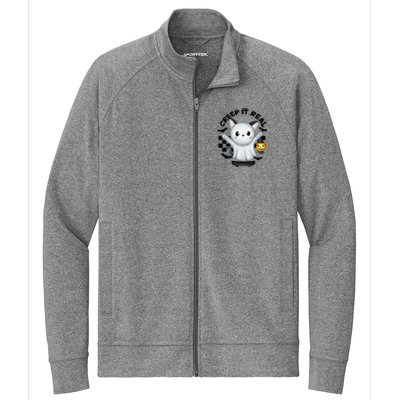 Ghost Cat Creep It Real Skateboarding Ghost Retro Halloween Gift Stretch Full-Zip Cadet Jacket