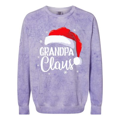 Grandpa Claus Christmas Family Pajama Santa Hat Dad Xmas Colorblast Crewneck Sweatshirt