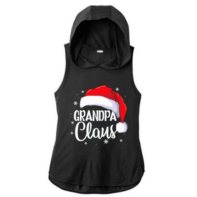 Grandpa Claus Christmas Family Pajama Santa Hat Dad Xmas Ladies PosiCharge Tri-Blend Wicking Draft Hoodie Tank