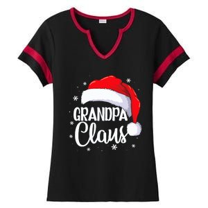 Grandpa Claus Christmas Family Pajama Santa Hat Dad Xmas Ladies Halftime Notch Neck Tee