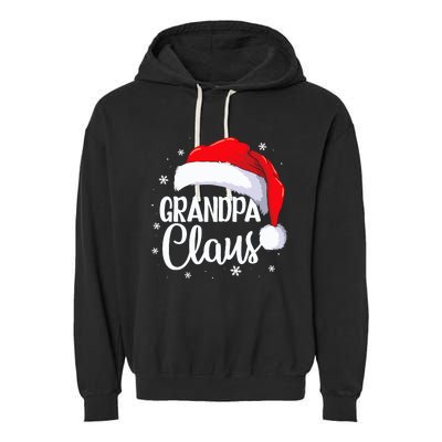 Grandpa Claus Christmas Family Pajama Santa Hat Dad Xmas Garment-Dyed Fleece Hoodie