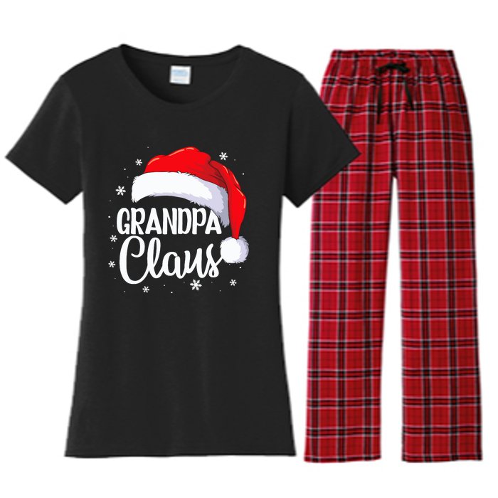 Grandpa Claus Christmas Family Pajama Santa Hat Dad Xmas Women's Flannel Pajama Set