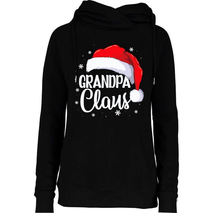 Grandpa Claus Christmas Family Pajama Santa Hat Dad Xmas Womens Funnel Neck Pullover Hood