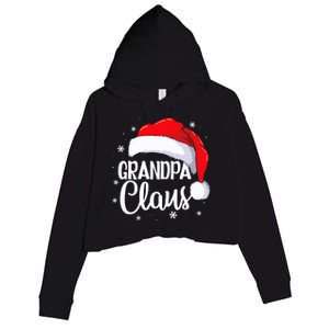 Grandpa Claus Christmas Family Pajama Santa Hat Dad Xmas Crop Fleece Hoodie