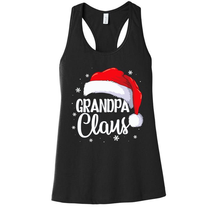 Grandpa Claus Christmas Family Pajama Santa Hat Dad Xmas Women's Racerback Tank