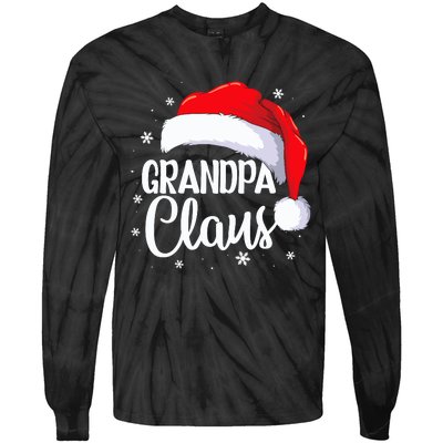 Grandpa Claus Christmas Family Pajama Santa Hat Dad Xmas Tie-Dye Long Sleeve Shirt