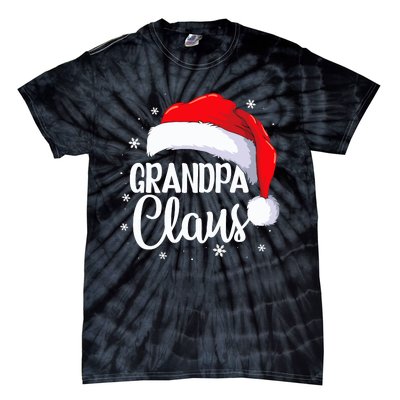 Grandpa Claus Christmas Family Pajama Santa Hat Dad Xmas Tie-Dye T-Shirt