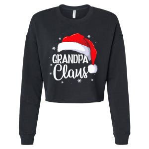 Grandpa Claus Christmas Family Pajama Santa Hat Dad Xmas Cropped Pullover Crew