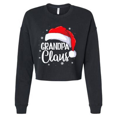 Grandpa Claus Christmas Family Pajama Santa Hat Dad Xmas Cropped Pullover Crew