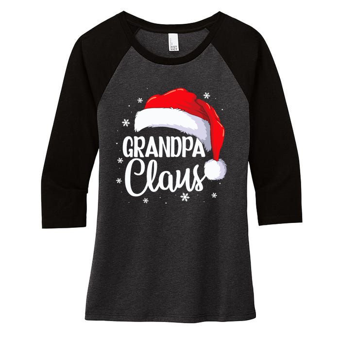 Grandpa Claus Christmas Family Pajama Santa Hat Dad Xmas Women's Tri-Blend 3/4-Sleeve Raglan Shirt