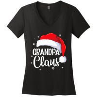 Grandpa Claus Christmas Family Pajama Santa Hat Dad Xmas Women's V-Neck T-Shirt