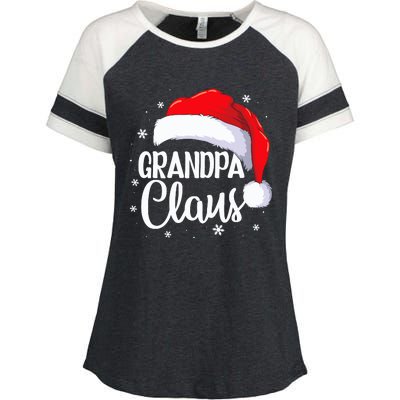 Grandpa Claus Christmas Family Pajama Santa Hat Dad Xmas Enza Ladies Jersey Colorblock Tee