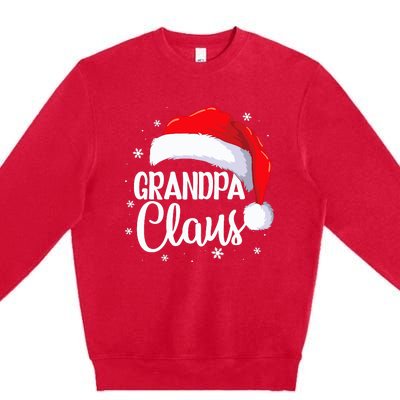 Grandpa Claus Christmas Family Pajama Santa Hat Dad Xmas Premium Crewneck Sweatshirt