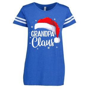 Grandpa Claus Christmas Family Pajama Santa Hat Dad Xmas Enza Ladies Jersey Football T-Shirt