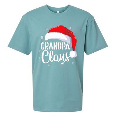 Grandpa Claus Christmas Family Pajama Santa Hat Dad Xmas Sueded Cloud Jersey T-Shirt