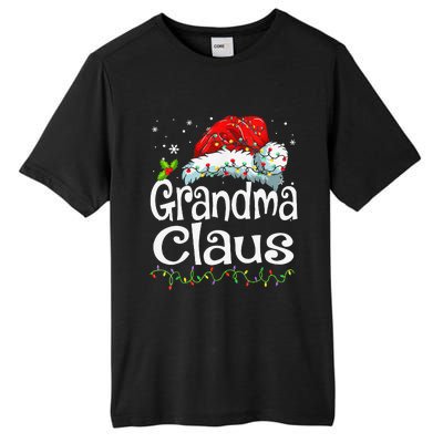 Grandma Claus Christmas Lights Family Matching Pajama Tall Fusion ChromaSoft Performance T-Shirt