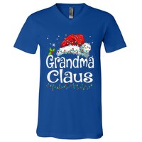 Grandma Claus Christmas Lights Family Matching Pajama V-Neck T-Shirt