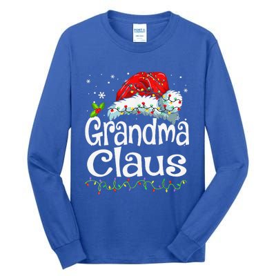 Grandma Claus Christmas Lights Family Matching Pajama Tall Long Sleeve T-Shirt