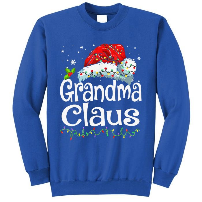 Grandma Claus Christmas Lights Family Matching Pajama Tall Sweatshirt