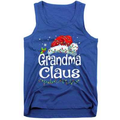 Grandma Claus Christmas Lights Family Matching Pajama Tank Top