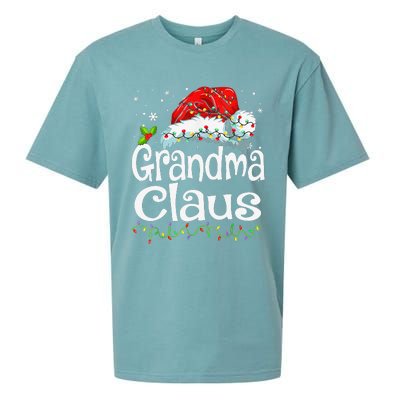 Grandma Claus Christmas Lights Family Matching Pajama Sueded Cloud Jersey T-Shirt