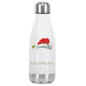 Grandma Claus Christmas Lights Family Matching Pajama Stainless Steel Insulated Water Bottle