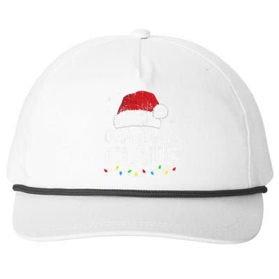 Grandma Claus Christmas Lights Matching Family Xmas Pajama Snapback Five-Panel Rope Hat