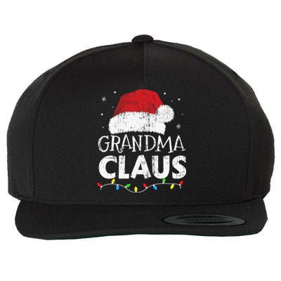 Grandma Claus Christmas Lights Matching Family Xmas Pajama Wool Snapback Cap