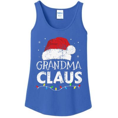 Grandma Claus Christmas Lights Matching Family Xmas Pajama Ladies Essential Tank