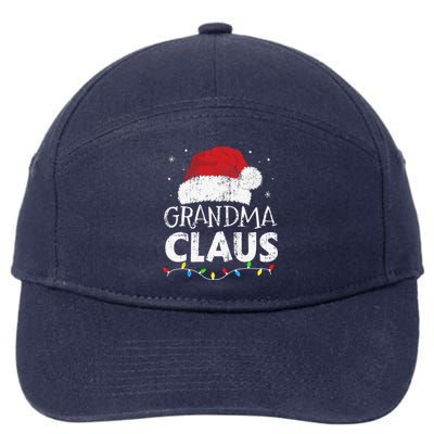 Grandma Claus Christmas Lights Matching Family Xmas Pajama 7-Panel Snapback Hat