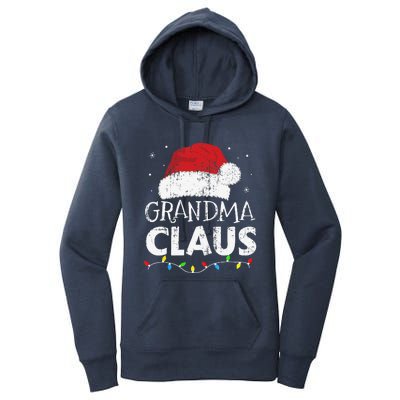 Grandma Claus Christmas Lights Matching Family Xmas Pajama Women's Pullover Hoodie