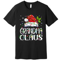 Grandma Claus Christmas Lights Pajama Family Matching Premium T-Shirt