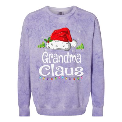 Grandma Claus Christmas Pajama Family Matching Xmas Colorblast Crewneck Sweatshirt