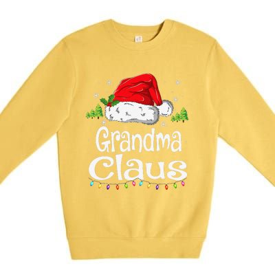 Grandma Claus Christmas Pajama Family Matching Xmas Premium Crewneck Sweatshirt