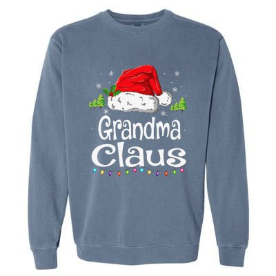 Grandma Claus Christmas Pajama Family Matching Xmas Garment-Dyed Sweatshirt