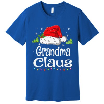 Grandma Claus Christmas Pajama Family Matching Xmas Premium T-Shirt