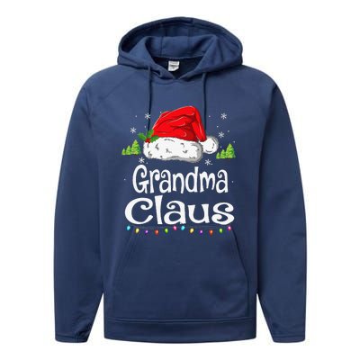 Grandma Claus Christmas Pajama Family Matching Xmas Performance Fleece Hoodie