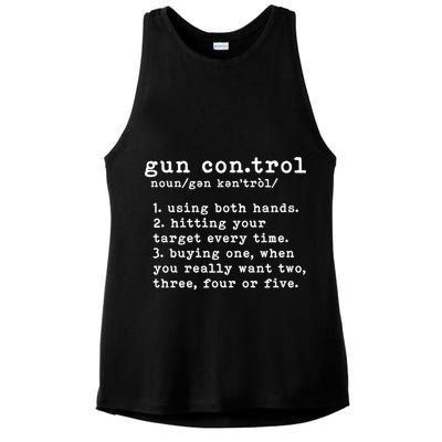 Gun Control Definition Funny Gun Owner Saying 2nd Amendment Ladies PosiCharge Tri-Blend Wicking Tank